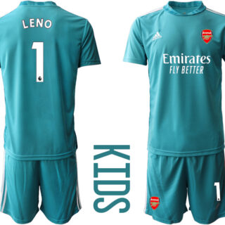 2020-21 Arsenal 1 LENO Blue Youth Goalkeeper Soccer Jersey