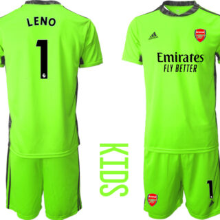 2020-21 Arsenal 1 LENO Fluorescent Youth Goalkeeper Soccer Jersey
