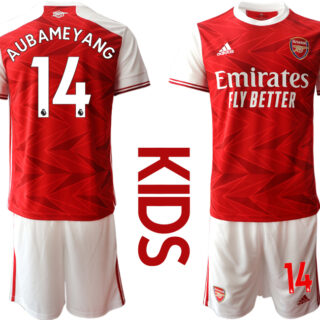 2020-21 Arsenal 14 AUBAMEYANG Youth Home Soccer Jersey