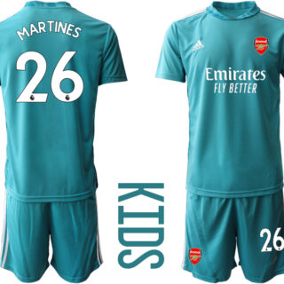 2020-21 Arsenal 26 MARTINES Blue Youth Goalkeeper Soccer Jersey