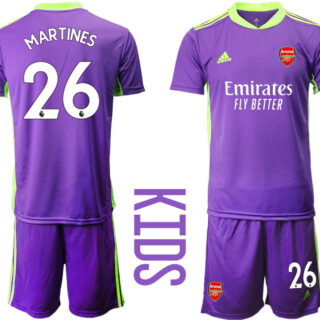 2020-21 Arsenal 26 MARTINES Purple Youth Goalkeeper Soccer Jersey