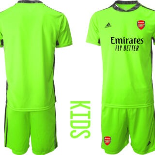 2020-21 Arsenal Fluorescent Youth Goalkeeper Soccer Jersey