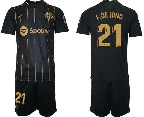 2022-23 Men's Barcelona Black #21 Frenkie De Jong Jersey