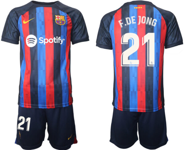 2022-23 Men's Barcelona home #21 Frenkie De Jong Jersey