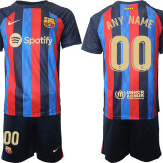 2022 Men's Custom Barcelona Home Jersey Gold Name Number