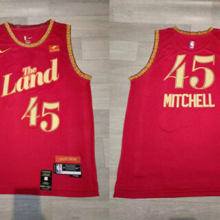 Cavaliers 45 Donovan Mitchell Red Nike 2023-24 City Edition Swingman Jersey