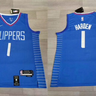 Clippers 1 James Harden Blue Nike 2023-24 City Edition Swingman Jersey