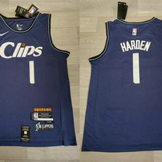 Clippers 1 James Harden Navy Nike 2023-24 City Edition Swingman Jersey