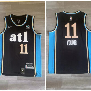 Hawks 11 Trae Young Black Nike 2023-24 City Edition Swingman Jersey