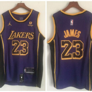 Lakers 23 Lebron James Purple Swingman Jersey
