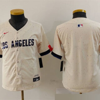 Youth Los Angeles Dodgers Blank Cream 2024 City Connect Limited Stitched Baseball Jersey