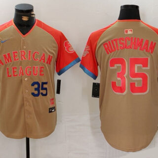 Men's American League #35 Adley Rutschman Cream 2024 All-Star Elite Stitched Baseball Jerseys