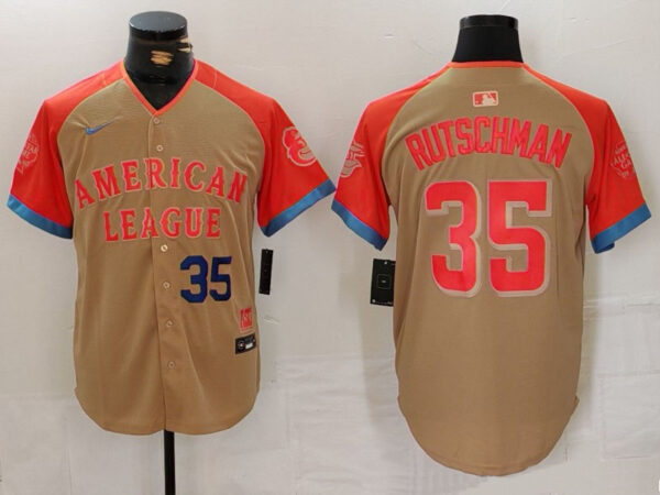 Men's American League #35 Adley Rutschman Cream 2024 All-Star Elite Stitched Baseball Jerseys