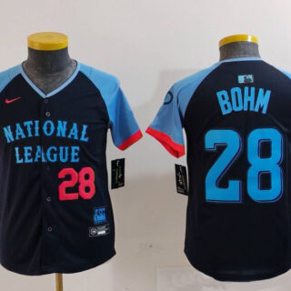 Youth National League #28 Alec Bohm Navy 2024 All-Star Limited Stitched Baseball Jerseys