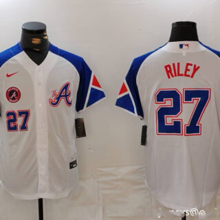 MLB Braves 27 Riley White City Connect Cool Base Men Jerseys