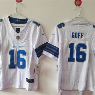 Women's Detroit Lions #16 Jared Goff White 2024 F.U.S.E. Vapor Limited Stitched Jersey(Run Smaller)
