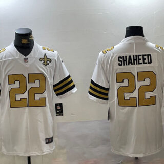 Men's New Orleans Saints #22 Rashid Shaheed White Vapor Limited Stitched Football Jerseys