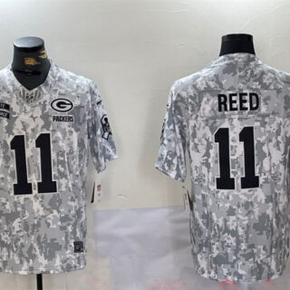 Men's Green Bay Packers #11 Jayden Reed 2024 F.U.S.E Arctic Camo Salute To Service Limited Stitched Football Jersey