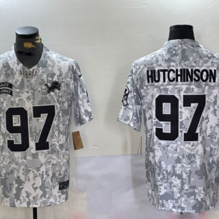 Men's Detroit Lions #97 Aidan Hutchinson 2024 F.U.S.E Arctic Camo Salute To Service Limited Stitched Football Jersey