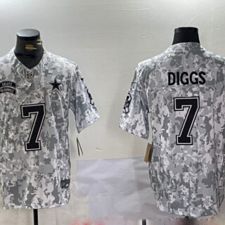 Men's Dallas Cowboys #7 Trevon Diggs 2024 F.U.S.E Arctic Camo Salute To Service Limited Stitched Football Jersey