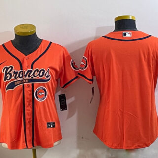 Women's Denver Broncos orange Cool Base Stitched Baseball Jersey