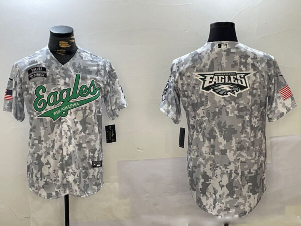Men's Philadelphia Eagles big logo 2024 F.U.S.E Arctic Camo Salute To Service Limited Stitched Jerseys