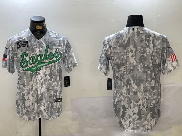 Men's Philadelphia Eagles big logo 2024 F.U.S.E Arctic Camo Salute To Service Limited Stitched Jerseys