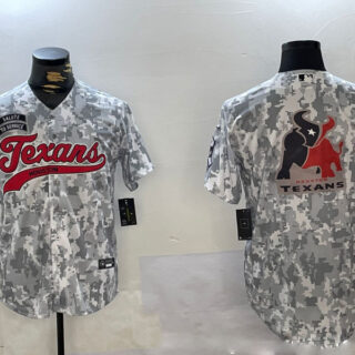 Men's Houston Texans Blank Camo With Patch Cool Base Stitched Baseball Jerseys