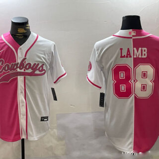 Men's Dallas Cowboys #88 CeeDee Lamb 2024 Arctic white red Stitched Baseball Jersey
