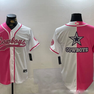 Men's Dallas Cowboys big logo Red White With Patch Cool Base Stitched Baseball Jerseys