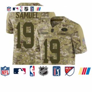 49ers #19 Deebo Samuel Camo Men's Stitched Football Limited 2018 Salute To Service Jersey