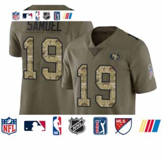 49ers #19 Deebo Samuel Olive Camo Youth Stitched Football Limited 2017 Salute to Service Jersey