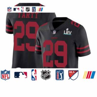 49ers #29 Jaquiski Tartt Black Alternate Super Bowl LIV Bound Men's Stitched Football Vapor Untouchable Limited Jersey