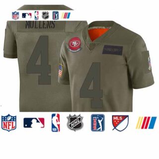 49ers #4 Nick Mullens Camo Youth Stitched Football Limited 2019 Salute to Service Jersey