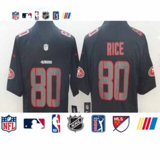 49ers 80 Jerry Rice Black Impact Rush Limited Jersey