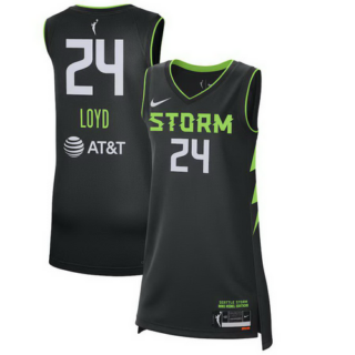 Unisex Seattle Storm Jewell Loyd Nike Black 2024 Rebel Edition Player Jersey