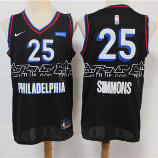 76ers 25 Ben Simmons Black 2020 21 City Edition Nike Swingman Jersey