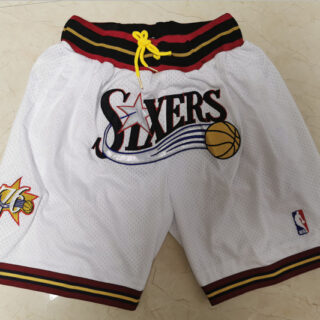 76ers White Just Don Throwback Mesh Shorts