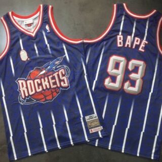 A Bathing Ape Rockets #93 Bape Navy Stitched Basketball Jersey