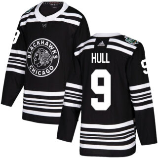 Adidas Blackhawks #9 Bobby Hull Black Authentic 2019 Winter Classic Women's Stitched NHL Jersey