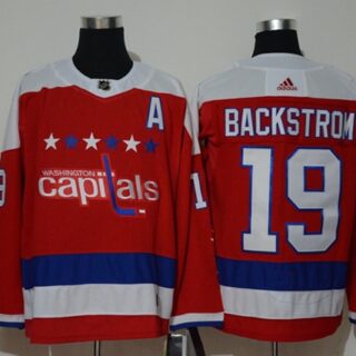 Adidas Capitals #19 Nicklas Backstrom Red Alternate Authentic Stitched NHL Jersey