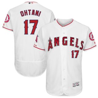 Angels 17 Shohei Ohtani White 150th Patch Flexbase Jersey
