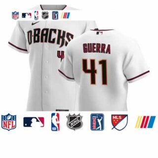 Arizona Diamondbacks #41 Junior Guerra Men's Nike White Crimson Authentic Home Team MLB Jersey