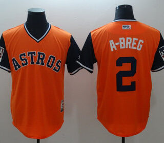 Astros 2 Alex Bregman A-Breg Orange 2018 Players' Weekend Authentic Team Jersey