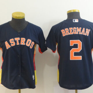 Astros 2 Alex Bregman Navy Women Cool Base Jersey