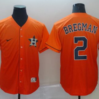 Astros 2 Alex Bregman Orange Drift Fashion Jersey
