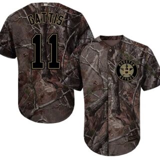 Astros #11 Evan Gattis Camo Realtree Collection Cool Base Stitched Baseball Jersey