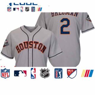 Astros #2 Alex Bregman Grey New Cool Base 2019 World Series Bound Stitched Baseball Jersey