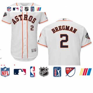 Astros #2 Alex Bregman White Flexbase Authentic Collection 2019 World Series Bound Stitched Baseball Jersey