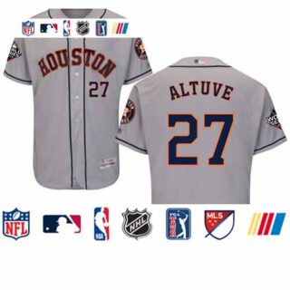 Astros #27 Jose Altuve Grey Flexbase Authentic Collection 2019 World Series Bound Stitched Baseball Jersey